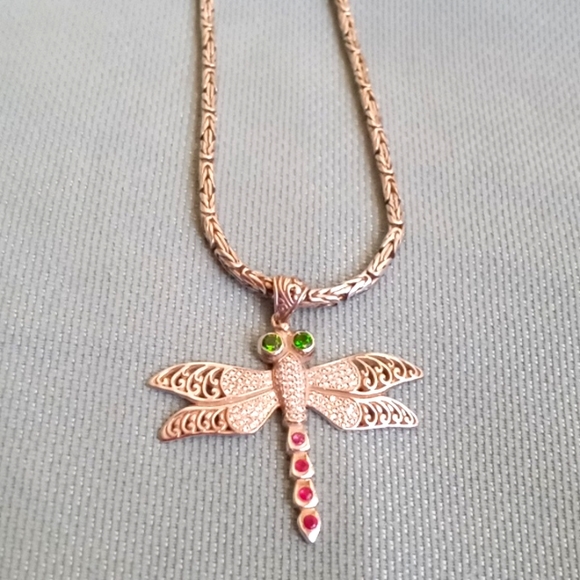 BALI LEGACY RUSSIAN DIOPSIDE, MULTI-GEM DRAGONFLY PENDENT - Picture 5 of 7